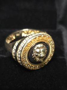 Bague pour homme avec ziron et or 10k